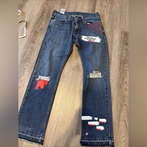 Levis personalized men's pants size 31x30 embroidered jellyfish F26